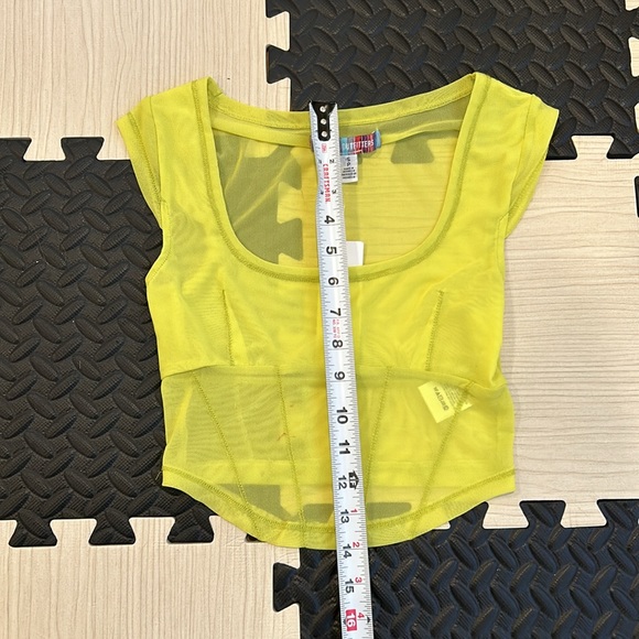 Urban Outfitters UO Nyla Mesh Light Neon Green Cropped Corset Top Size small NWT - Picture 9 of 12